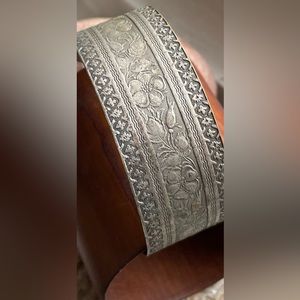 Cuff Stamped Vintage Floral Bracelet